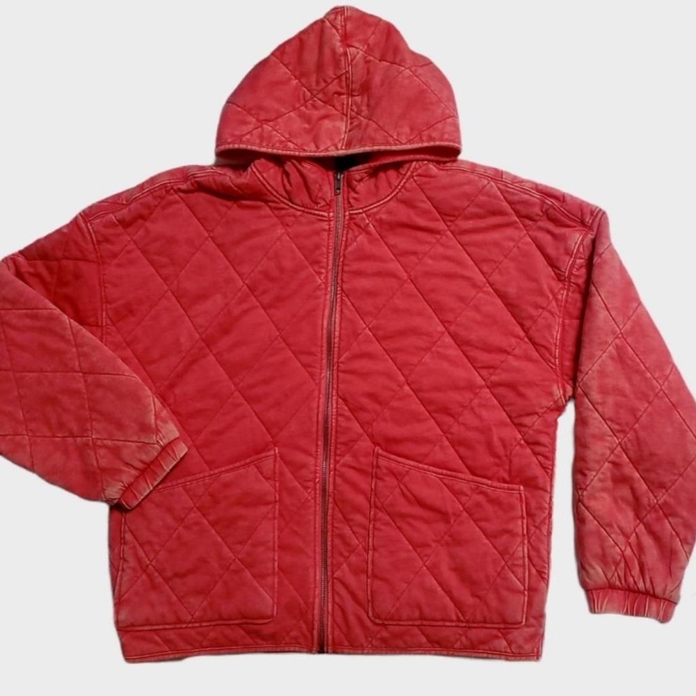 Pink/coral quilted jacket with hood. New without tags!